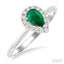 Pear Shape Gemstone & Halo Diamond Ring