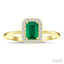 Emerald Shape Gemstone & Halo Diamond Ring