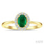 Oval Shape Gemstone & Halo Diamond Ring