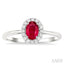 Oval Shape Gemstone & Halo Diamond Ring
