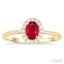 Oval Shape Gemstone & Halo Diamond Ring