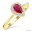 Pear Shape Gemstone & Halo Diamond Ring