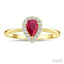 Pear Shape Gemstone & Halo Diamond Ring