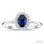 Oval Shape Gemstone & Halo Diamond Ring