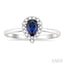 Pear Shape Gemstone & Halo Diamond Ring