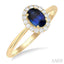 Oval Shape Gemstone & Halo Diamond Ring