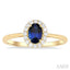 Oval Shape Gemstone & Halo Diamond Ring