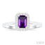 Emerald Shape Gemstone & Halo Diamond Ring