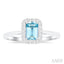 Emerald Shape Gemstone & Halo Diamond Ring