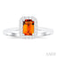 Emerald Shape Gemstone & Halo Diamond Ring