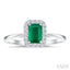 Emerald Shape Gemstone & Halo Diamond Ring