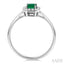 Emerald Shape Gemstone & Halo Diamond Ring