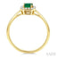 Emerald Shape Gemstone & Halo Diamond Ring