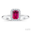 Emerald Shape Gemstone & Halo Diamond Ring