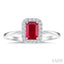 Emerald Shape Gemstone & Halo Diamond Ring