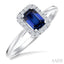 Emerald Shape Gemstone & Halo Diamond Ring