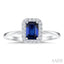 Emerald Shape Gemstone & Halo Diamond Ring