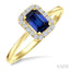 Emerald Shape Gemstone & Halo Diamond Ring