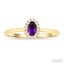 Oval Shape Gemstone & Halo Diamond Ring