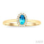 Oval Shape Gemstone & Halo Diamond Ring