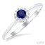 Round Shape Gemstone & Halo Diamond Ring