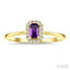 Emerald Shape Gemstone & Halo Diamond Ring