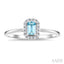 Emerald Shape Gemstone & Halo Diamond Ring