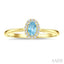 Oval Shape Gemstone & Halo Diamond Ring