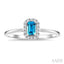 Emerald Shape Gemstone & Halo Diamond Ring