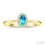 Oval Shape Gemstone & Halo Diamond Ring