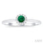 Round Shape Gemstone & Halo Diamond Ring