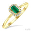 Emerald Shape Gemstone & Halo Diamond Ring