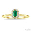 Emerald Shape Gemstone & Halo Diamond Ring