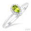 Pear Shape Gemstone & Halo Diamond Ring