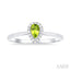 Pear Shape Gemstone & Halo Diamond Ring