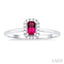 Emerald Shape Gemstone & Halo Diamond Ring