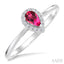 Pear Shape Gemstone & Halo Diamond Ring