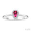 Pear Shape Gemstone & Halo Diamond Ring
