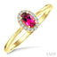 Oval Shape Gemstone & Halo Diamond Ring