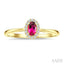 Oval Shape Gemstone & Halo Diamond Ring