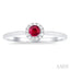 Round Shape Gemstone & Halo Diamond Ring
