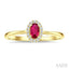 Oval Shape Gemstone & Halo Diamond Ring