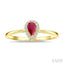 Pear Shape Gemstone & Halo Diamond Ring