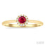 Round Shape Gemstone & Halo Diamond Ring