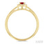 Round Shape Gemstone & Halo Diamond Ring