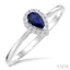 Pear Shape Gemstone & Halo Diamond Ring