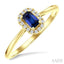 Emerald Shape Gemstone & Halo Diamond Ring