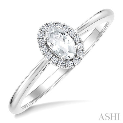 Oval Shape Gemstone & Halo Diamond Ring