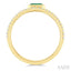 Emerald Shape East-West Gemstone & Diamond Ring