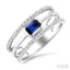 Emerald Shape East-West Gemstone & Diamond Ring